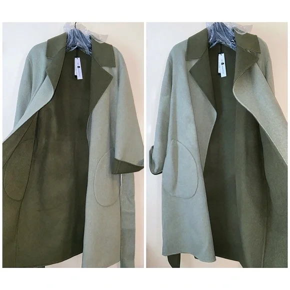 Alice + Olivia Tomiko Gorgeous Reversible Cashmere & Wool Blend Long Coat - Picture 11 of 16